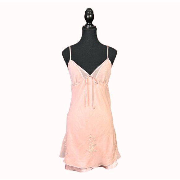 Vintage 90s Pink Baby Doll Slip Dress, Silk, Satin - Picture 1 of 5